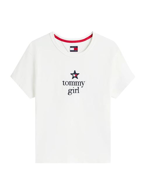 T-shirt bianca in cotone Tommy Jeans | DN0DN00067YBL